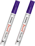 Purple Paint Pens Permanent Markers - 2 Pack Paint Markers for Metal, Rubber,Wood, Rocks, Canvas, Plastic, Dark Surface, Craft Art Supplies, Medium Tip, Quick Dry, Waterproof