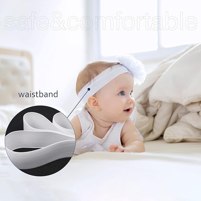 Waycreat 1 Inch Elastic Band for Sewing, Crafts, DIY, High Elasticity, (White 22Yards, Black 22 Yard)