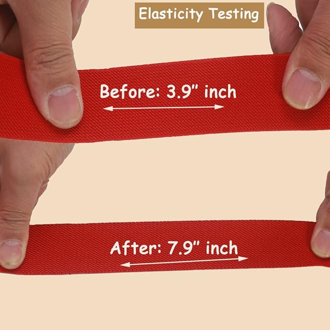 Red Wide Elastic Band for Sewing 1.5 inch 10 Yards Double-side Twill Woven Elasitc Stretch Straps Heavy Knit Elastic Waistband for Pants Wigs DIY Crafts & Projects