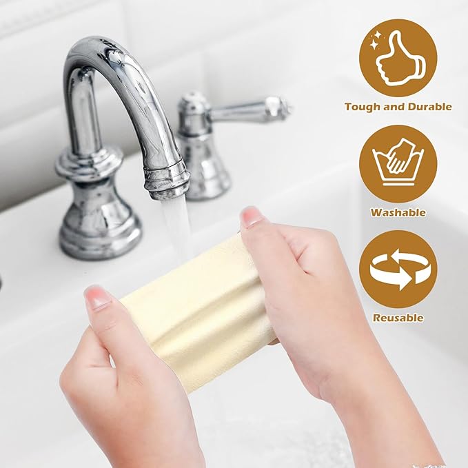 MAPVOLUT 30 PCS Pre Cut Chamois Cloth for Pottery Tools Kit, Super Soft Chamois for Smoothing Pot Rim Ceramic Mini Pottery Wheel Mudtools Sponge Bats Stamps for Clay Trimming Tools (3.2 x 4.73 Inch)