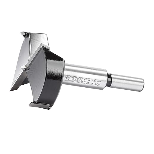 Mollom 2-3/8" (60mm) Forstner Drill Bit for Precise Woodworking with Durable YG8 Carbide Thickness of 2.0mm,This Hinge Cutter Tool is Ideal for Hard Wood, Plastic, Plywood