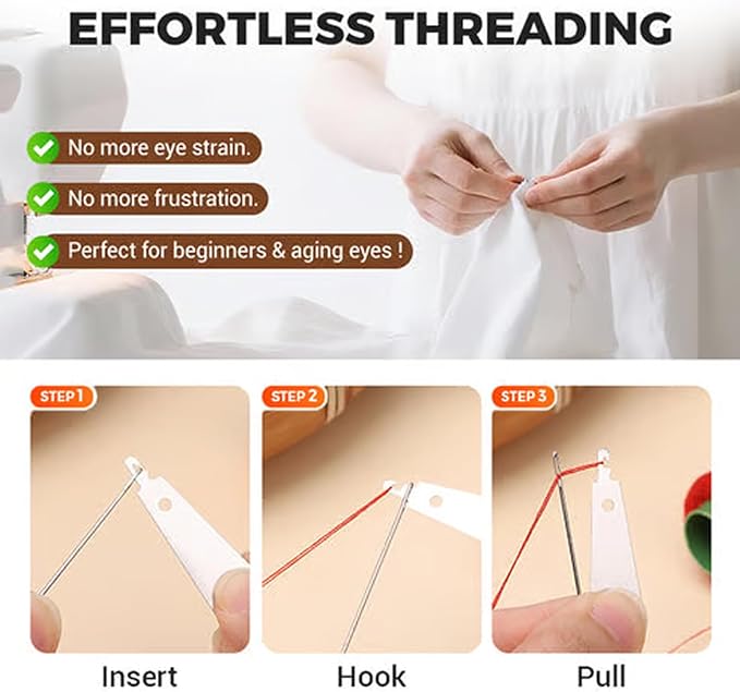 36 PCS Premium Steel Needles Set, Big Eye Steel Sewing Needles Kit for Hand Sewing, Threader & Needle Repair Kit Stainless Steel Needle for Crafts, Repair, Quilting | Beginner-Friendly (1Set)