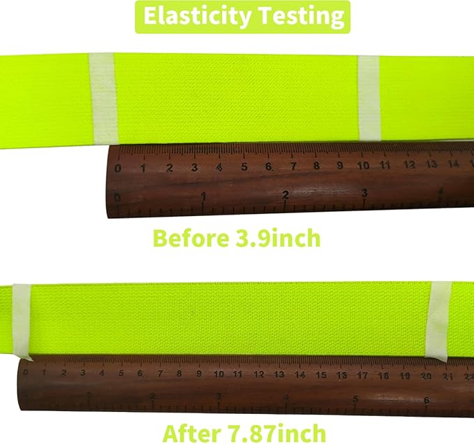 JESEP 1.5 Inch 10 Yards Double-Side Twill Woven Elastic Heavy Stretch High Elasticity for Sewing Pants Waistband, Wigs, Skirts, Craft DIY Projects (Neon Yellow 300)