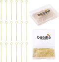 14K Gold Plated Open Eye Pins Non Tarnish 30mm 150pcs for Jewelry Making Findings