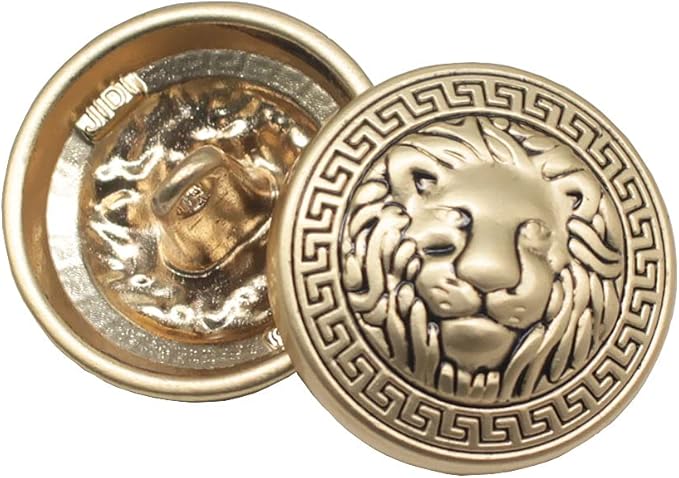 14 Pieces Lion Gold Metal Blazer Button Set 18MM 23MM for Blazers, Suits, Sport Coats, Uniform, Jackets (MBM31)
