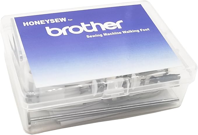 HONEYSEW Open Toe Heavy Duty Even Feed Walking Foot W/Guide for Brother Sewing Machines with 1/4" Stitch Quilting Presser Foot