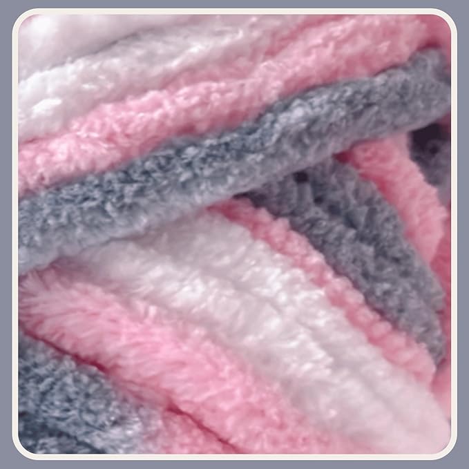 Soft Velvet Yarn Chenille Yarn for Crocheting and Knitting – Bulky (93 Yards/100g) - Polyester - Yarn for Blanket Amigurumi Weaving Crafts (Mixed Color 08, 4 Pack)