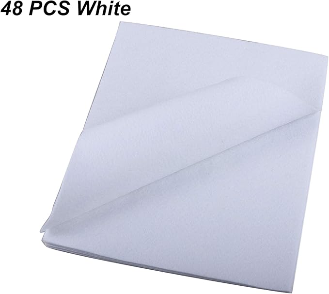YYCRAFT Craft Soft Felt Sheets 9 Inch X 12 Inch - 48 Pcs Pack, White