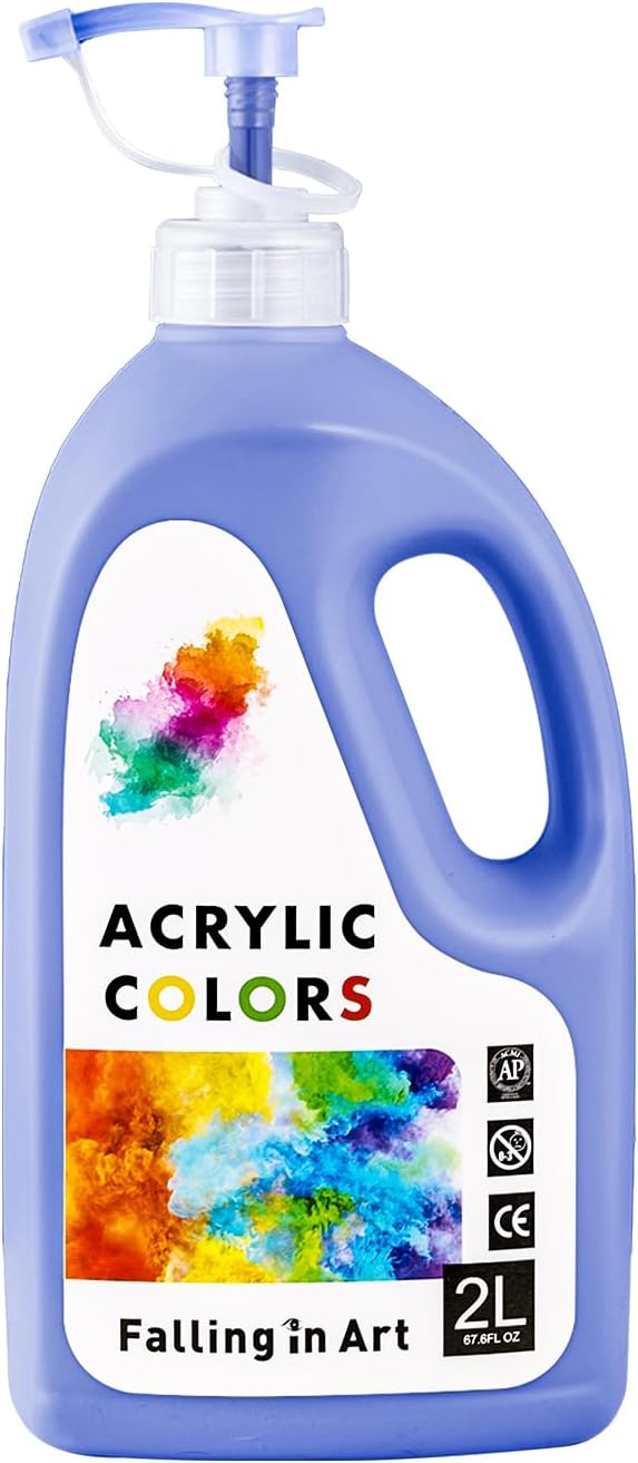 Falling in Art Cabalt Blue Acrylic Paint, Large 67.6Oz Premium Pouring Acrylic Paint, Perfect for Canvas, Wood, Ceramic, and More