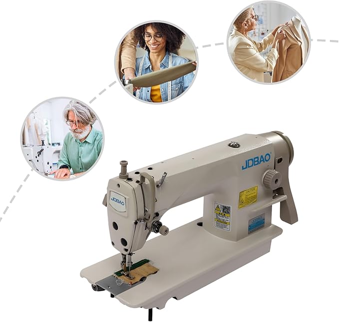 Sewing Machine, AC 110V 550w Industrial Sewing Machine with Table Stand and Motor, Heavy Duty Industrial Sewing Machines for Tailors Alteration Stores DIY