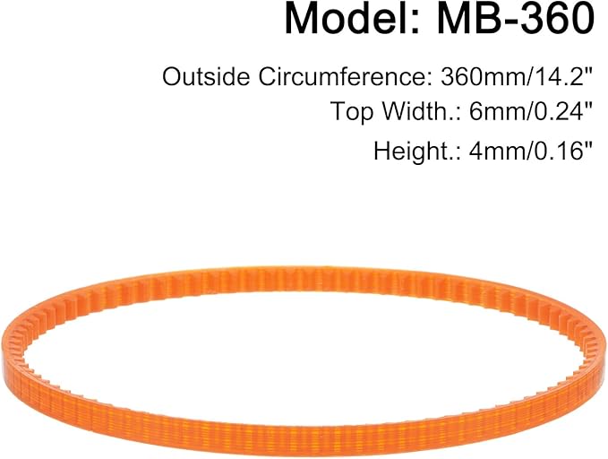 uxcell 4pcs MB Series Standard Sewing Machine Belts MB-360 Motor Drive V Belt, 360mm / 14.2" Outside Circumference