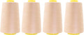 Mandala Crafts 4 Pack of Serger Threads Cones Spools - 40S/2 24000 Yards Polyester Nude Threads for Sergers Machine and Overlock Quilting Sewing Machine