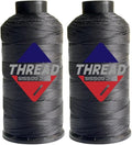 Sissewpro Bonded Nylon Thread 138 Upholstery Thread Heavy Duty for Sewing Machine Strong Black Threads for Leather Crafts Furniture Cusion,Boats Car Cover Seats,Canvas,Tex135, 4oz 750yds (2, Black)
