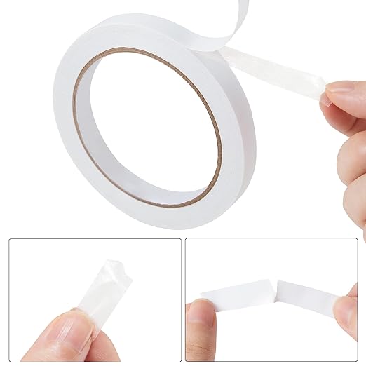 1/4" 2 Rolls Double Sided Adhesive Sticky Tape for Arts, DIY, Card Making, Crafts, Photography, Scrapbooking, Gift Wrapping, Office School Stationery Supplies, Home Supplies (Width: 6mm)
