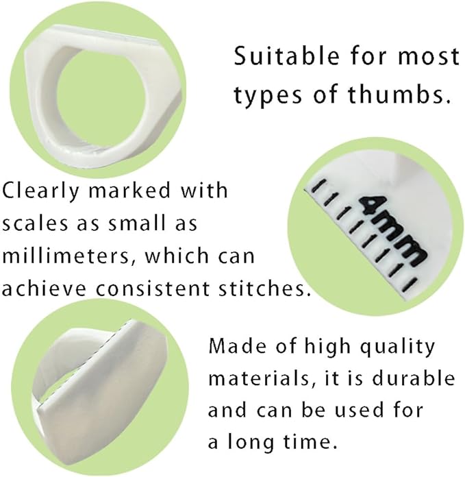 OULIGET Sewing Template Kit,Sutures Finger Ruler for Uniform Stitches,Mini Finger Seam Measuring Template Gauge,DIY Sewing Tools Quilting,3 Pieces,White.