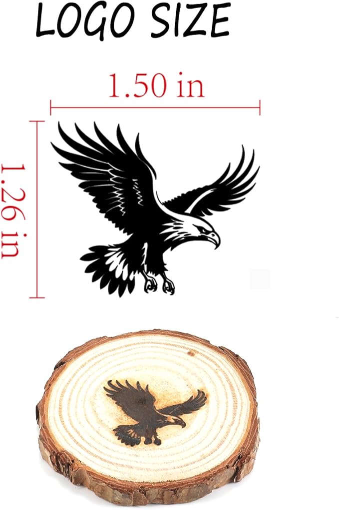 AIMOADO Bald Eagle Branding Iron, 1 1/2" Brass Branding Iron Stamp for Hats Wood Leather