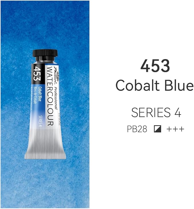 PHOENIX Professional Watercolor Paint Single Tube - 0.47 Fl Oz / 14ml - Cobalt Blue