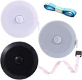 Measuring Tape Retractable, 60 Inch Soft Fabric Tape Measure for Body, Push Button Sewing Measurement Tape for Cloth Waist(3 Pack/Silver Black White)