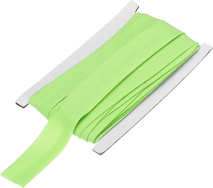 MECCANIXITY 1 Inch Double Fold Bias Tape Continuous Bulk Cotton Bias Tape for Sewing Seaming Quilting Hemming Binding Crafts (Green 12 Yards)