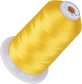 Simthread 5500Yds Embroidery Thread, 5000M High-Yardage 40WT 100% Polyester Thread – 170+ Vivid Colors, High-Speed Rated – Compatible with Brother, Singer, Janome & More - Yellow 205