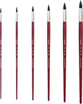 XDT#960 Round Watercolor Artist Paint Brush 6 Piece Set Medium Soft Mixed Goat Extra Long Handle #2#4#6#8#10#12, Mop Style Paint Brush for Watercolor & Acrylic & Oil
