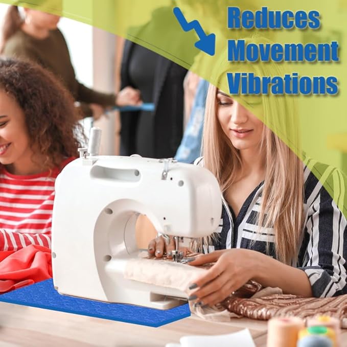 2 Pcs Sewing Machine Muffling Mat & Sewing Machine Pedal Mat, Muffling Mat Reduce Sewing Machine Vibrations and Movement, No Slip Mat for Sewing Machine Foot Pedal, Quilting Supplies Accessories