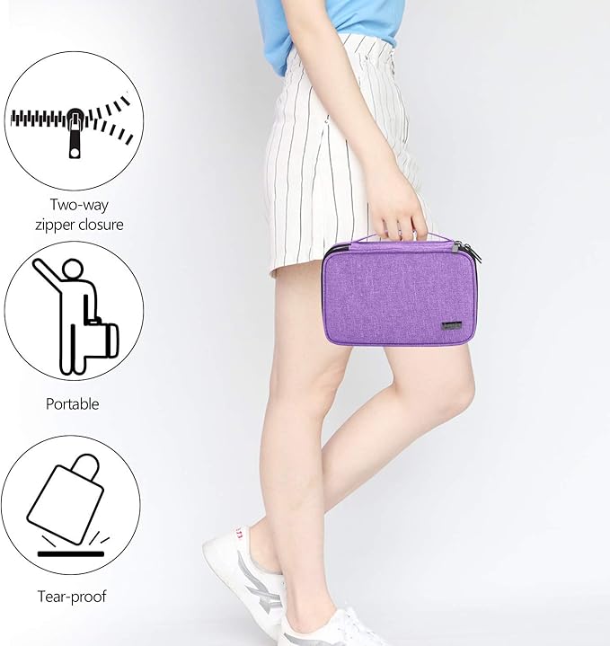 Luxja Sewing Accessories Organizer, Double-Layer Sewing Supplies Organizer for Needles, Scissors, Measuring Tape, Thread and Other Sewing Tools (NO Accessories Included), Purple