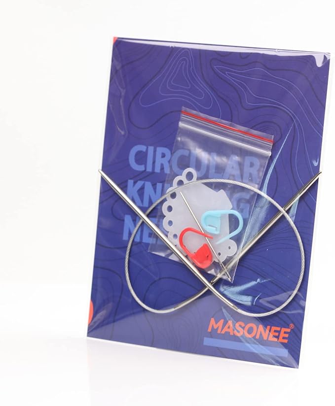 Stainless Steel Circular Knitting Needles Size 2 16inch Length Sweater Circular Needle for Handmade Projects DIY Knitting Size 2 (2.75mm)
