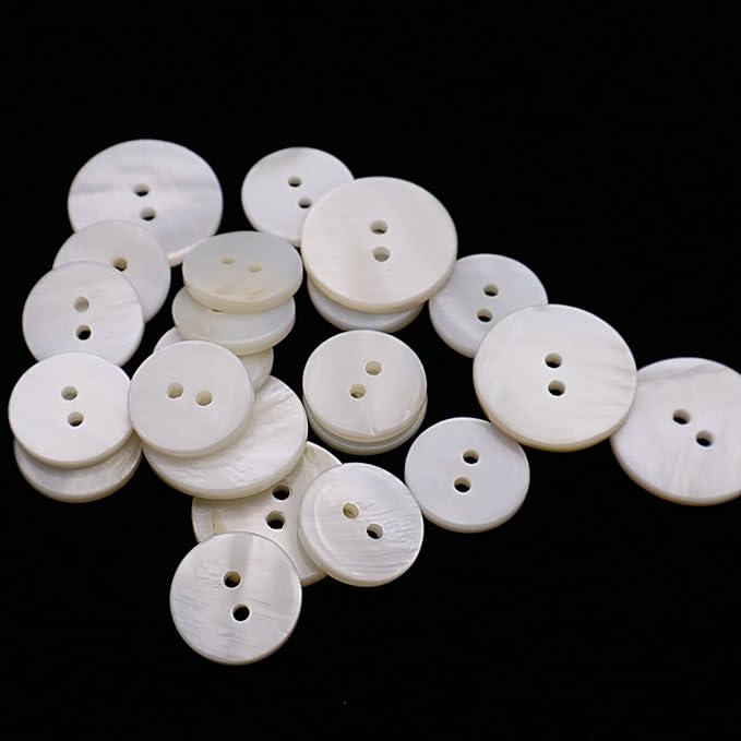 Leekayer 22 Pieces Genuine White Mother of Pearl Blazer Buttons Set 20mm 15mm Natural White MOP Shell Buttons Bulk for Men