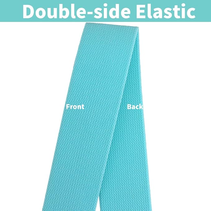 1.5 inch Turquoise Wide Elastic Band for Sewing 10 Yards Double-Side Twill Woven Elasitc Stretch Heavy Knit Elastic Waistband for Pants Wigs DIY Crafts & Projects