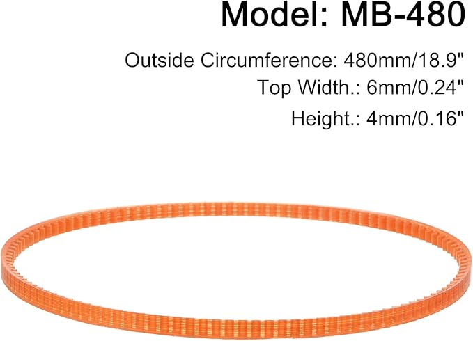 uxcell 4pcs MB Series Standard Sewing Machine Belts MB-480 Motor Drive V Belt, 480mm / 18.9" Outside Circumference