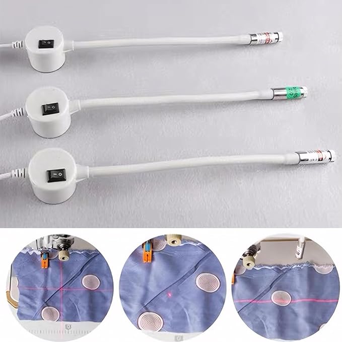 Magnetic Positioning Quilting Light for Sewing Machine, Red Guide Line Tool, Sewing Light Straight Stitch Seam Guide, With Adjustable Dot/Straight Line/Crosshair Projection (1Pc, Straight Line)