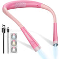Glocusent Book Light, 3-Color & 6-Brightness Reading Light, Bendable Neck Light, 80-hr Lasting Rechargeable Book Light, Perfect Reading Lights for Books in Bed, Knitting, Book Lovers Gifts - 1Pack