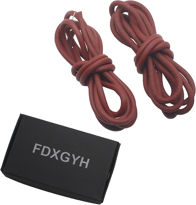 FDXGYH 2 Pcs Treadle Sewing Machine Belt Brown Leather Sewing Machine Belt Cow Leather Belt Antique Treadle Parts with Hook for Universal Pedal Sewing Machines