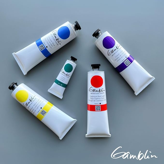 Gamblin Professional Oil Paint Set - 9 Radiant Colors, 37ml Tubes & 150ml Radiant White, Opaque & Low Absorption, Inspired by Impressionists, Ideal for Plein Air & Alla Prima Painting