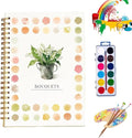 Clhjinruoliu Water Color Workbook,Animals Flowers Ocean Water Coloring Book, Nature Scenes Paint Set Art Crafts, Beginner-Friendly Watercolor Workbook, with 12 Colors Paints Set with Paint Brush,Bouqu