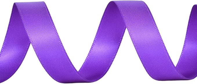 YAMA Purple Double Faced Satin Ribbon 1/2 Inch 25 Yards Purple Ribbons for Gift Wrapping Crafts Hair Bows Wedding Party Decoration