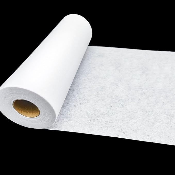 ANXINZENITH Interfacing for Sewing-11.8" x 30.6 Yards,White Iron-On Non-Woven Fabric Stiffener,Suitable for Quilting,Crafts,Clothing,and Home Decor Sewing Materials（50g/㎡）