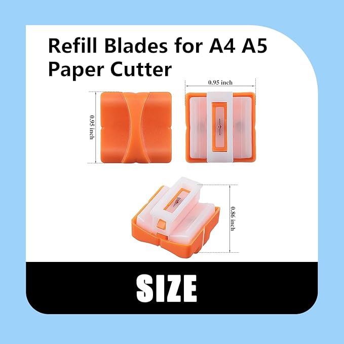 Paper Cutter Replacement Blade Paper Trimmer with Plastic Storage Box for A4 A5 Paper Trimmer, Safeguard Design 2-Pack