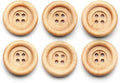 CRAFTMEMORE Wooden Buttons 4 Holes Round Wood Button for Garment Sewing DIY Crafts B739 (15mm, 12pcs)