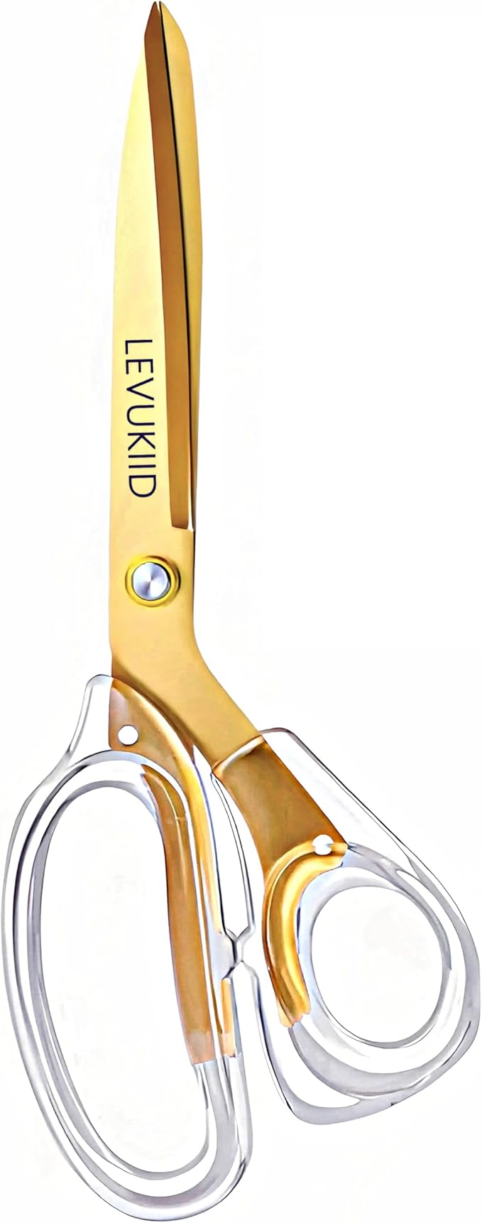 fabric scissor scissors all purpose, 9 Inch Titanium Coated Blades and Ergonomic, Clear Sscissors for Office Desk, Modern Design for Craft, Sewing, fabric,Office/aureate