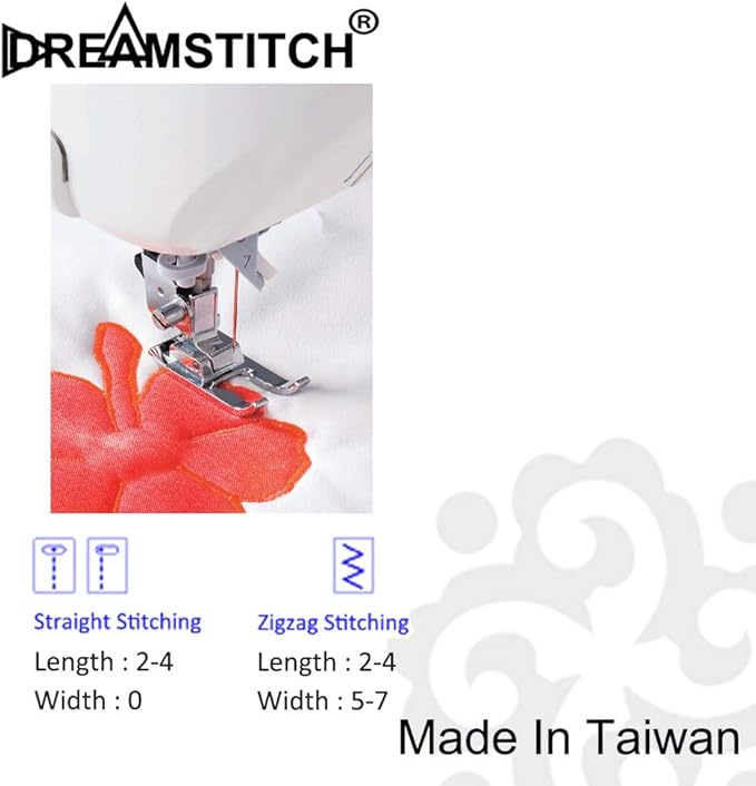 DREAMSTITCH Snap On 7mm Open Toe Foot Appliqué Presser Foot for Brother, Babylock, Singer, Babylock, Elna, Janome, Juki and More Sewing Machine ALT: 40080962, 718W, JU-5900-01Z