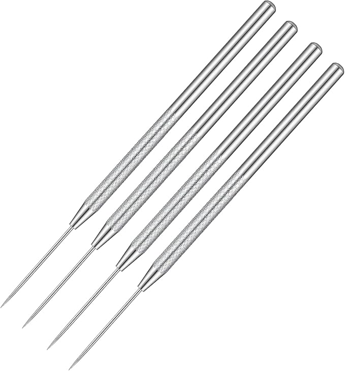 4 Pcs Needle Tools for Clay Polymer Pottery Clay Sculpting Tools Stainless Steel Pottery Tool Carving Modeling Tool for Ceramic Polymer Clays Sculpting, Texturing, Modeling