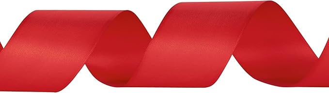 LIUYAXI Hot Red Double Faced Satin Ribbon, 2" X Continuous 50 Yards, Fabric Ribbon Use for Bows Bouquet,Christmas Gift Wrapping,Floral Arrangement