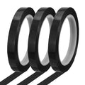 MECCANIXITY Whiteboard Tape 1/2" x 72 Yard Pinstripe Graphic Chart Line Grid Marking Tapes for Classroom Office Dry Erase Board Art, Black, Pack of 3