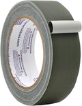 WOD GTC12 Gaffer Tape, Olive Drab Low Gloss Finish Film, 1.5 inch x 60 ft. Residue Free, Non Reflective Cloth Fabric, Secure Cords, Water Resistant, Photography, Filming Backdrop, Production