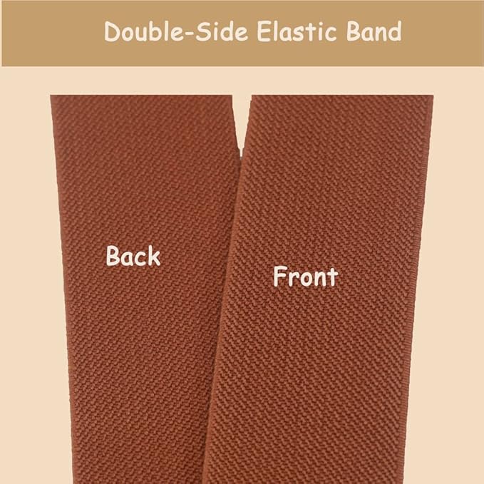 1.5 inch Coffee Wide Elastic Band for Sewing 10 Yards Double-Side Twill Woven Elasitc Stretch Heavy Knit Elastic Waistband for Pants Wigs DIY Crafts & Projects