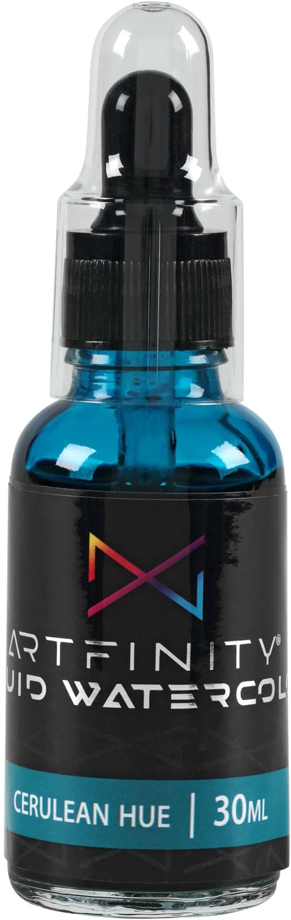 Liquid Watercolor Paint 30 ml Bottle - 3 Pack, Cerulean Hue - Vibrant Dye-Based Liquid Watercolor w/Glass Pipette, Fast-Drying, Fine Art Paint for Calligraphy, Airbrushing & Traditional Art