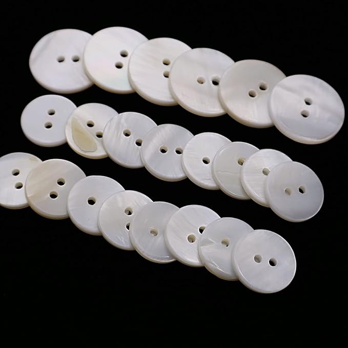 Leekayer 22 Pieces Genuine White Mother of Pearl Blazer Buttons Set 20mm 15mm Natural White MOP Shell Buttons Bulk for Men