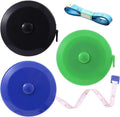Measuring Tape Retractable, 60 Inch Soft Fabric Tape Measure for Body, Push Button Sewing Measurement Tape for Cloth Waist(3 Pack/Green Black Blue)